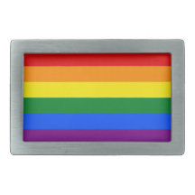 Belt Buckle with LGBT Rainbow Pride Flag