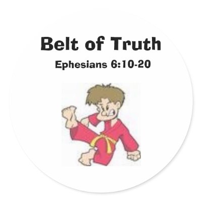Belt of Truth, Ephesians 6:10-20 Round Sticker by Bethpo