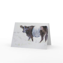 Belted Galloway Painting The White Stripe Greeting Cards