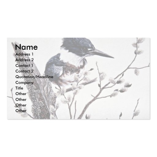 Belted kingfisher (female) business cards