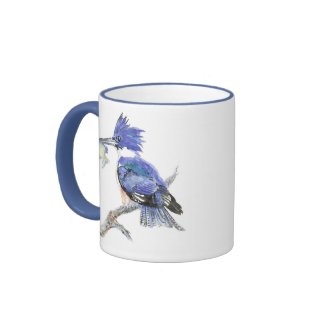 Belted Kingfisher - with fish - Bird Collection mug