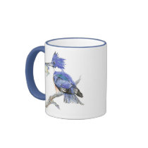 Belted Kingfisher - with fish - Bird Collection Mugs