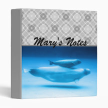 Beluga Mother and Baby 3 Ring Binder