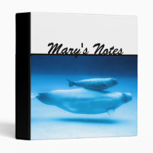 Beluga Mother and Baby Vinyl Binder