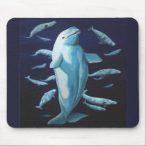 Beluga Whale Art Mousepad Whale Painting Decor mousepads