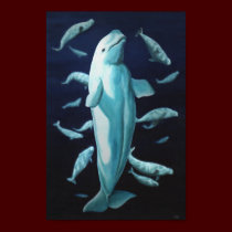 Beluga Whale Art Print Marinelife Whale Painting