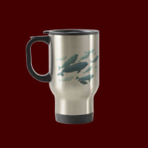 Beluga Whale Art Travel Mug Marinelife Coffee Cup mugs