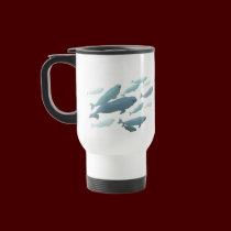 Beluga Whale Art Travel Mug Marinelife Coffee Cup mugs