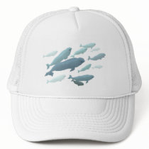 Beluga Whale Baseball Cap & Blue Beluga Gifts hats by artist_kim_hunter Beluga Whale Baseball Cap & Blue Beluga Gifts hats