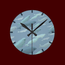 Beluga Whale Clock Beluga Whale Art Wall Clock wall clocks