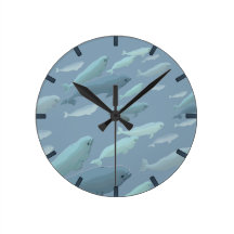 Beluga Whale Clock Beluga Whale Art Wall Clock