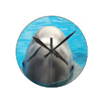 Beluga Whale Round Wall Clocks