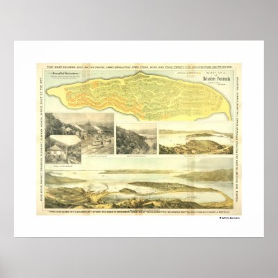 Belvedere Peninsula, Marin County, ca. 1890. Poste Poster by castatelibrary