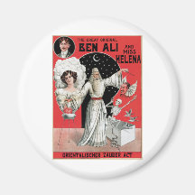 Ben Ali ~ Illusionist Magician Vintage Magic Act Magnet