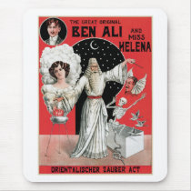 Ben Ali ~ Illusionist Magician Vintage Magic Act Mouse Pads