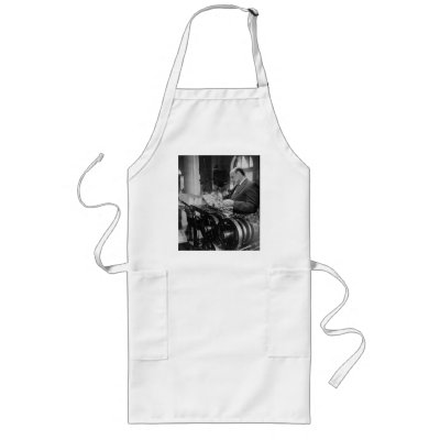 Ben at the Printing Press Aprons by WilliamBanzai7