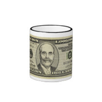 Ben Bernanke Billion Dollar Bill Mugs mugs