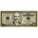 Ben Bernanke Billion Dollar Bill Print Sculpture Cut Outs
