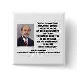 Ben Bernanke Inflation Erodes Real Value Govt Debt Pinback Button