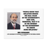 Ben Bernanke Inflation Erodes Real Value Govt Debt Post Cards