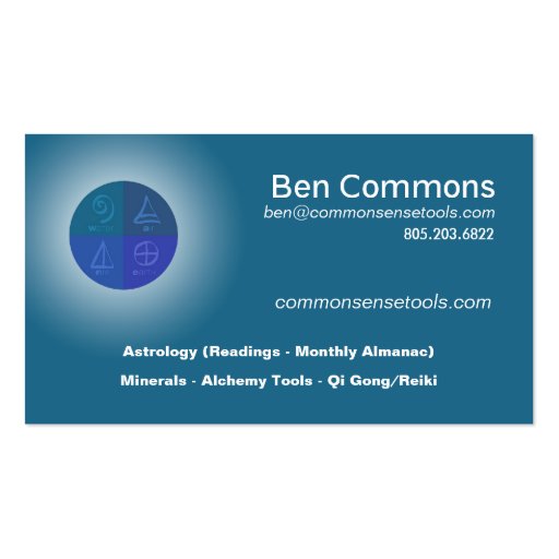 Ben Commons Business Card (front side)