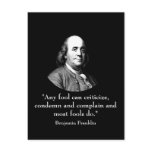 Ben Franklin and Quote Post Card