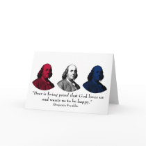 Ben Franklin and Quote -- Red, White, and Blue cards