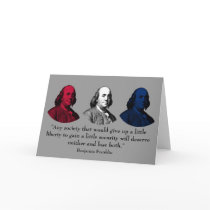 Ben Franklin and Quote -- Red, White, and Blue cards