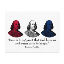 Ben Franklin and Quote -- Red, White, and Blue postcards by militarycards Ben Franklin and Quote -- Red, White, and Blue postcards