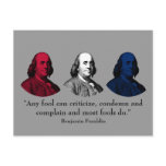 Ben Franklin and Quote -- Red, White, and Blue Post Card