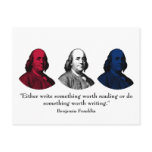 Ben Franklin and Quote -- Red, White, and Blue Postcard