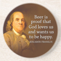 Ben Franklin Beer Quote coasters