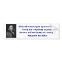 Ben Franklin Liberty Bumper Sticker bumper stickers