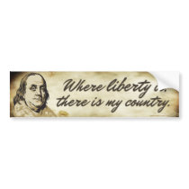 Ben Franklin Liberty Quote Bumper Sticker bumper stickers by Libertymaniacs Ben Franklin Liberty Quote Bumper Sticker bumper stickers