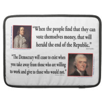 Ben Franklin on Democracy MacBook Pro Sleeves