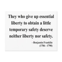 Ben Franklin Quote 1a Post Cards
