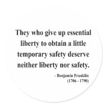 Ben Franklin Quote 1a Round Stickers