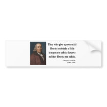 Ben Franklin Quote 1b Bumper Stickers