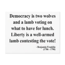 Ben Franklin Quote 2a Postcards