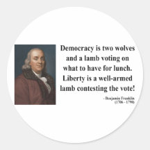 Ben Franklin Quote 2b Round Stickers