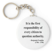 Ben Franklin Quote 3a Keychains