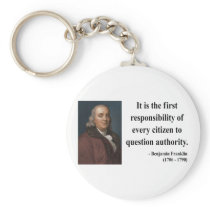 Ben Franklin Quote 3b Key Chain