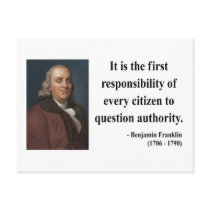 Ben Franklin Quote 3b Postcard