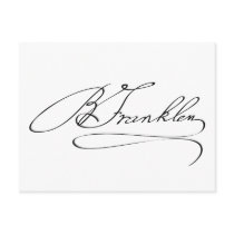 Ben Franklin Signature Postcard