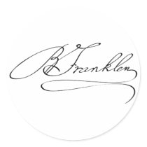 Ben Franklin Signature Stickers