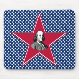 Ben Franklin Star with Stars Background mousepad