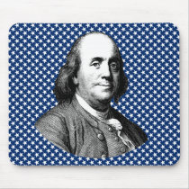 Ben Franklin with Stars Background Mouse Pad