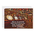 Ben Franklin's Famous Beer Quote invitations