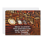 Ben Franklin's Famous Beer Quote Custom Invite
