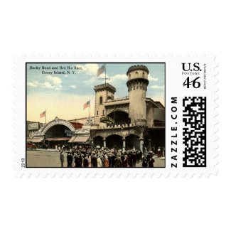 Ben Hur Race Coney Island NY 1914 Vintage stamp